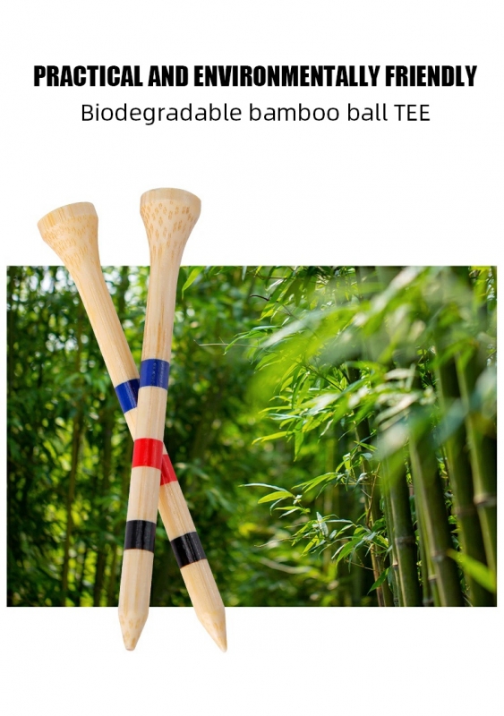 Custom Logo Biodegradable Bamboo Bulk Golf Tees Set with Height Marker